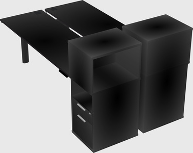 Shared electric desk + cabinet
