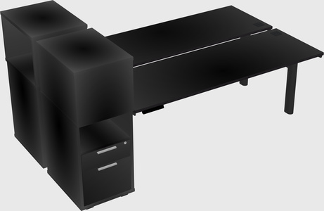 Shared electric desk + cabinet