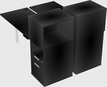Shared electric desk + cabinet