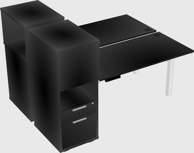 Shared electric desk + cabinet