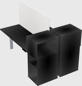 Shared electric desk + cabinet
