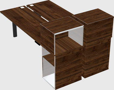 Shared electric desk + cabinet