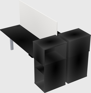 Shared electric desk + cabinet
