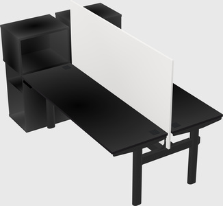 Shared electric desk + cabinet