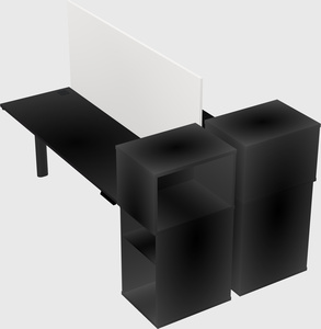 Shared electric desk + cabinet