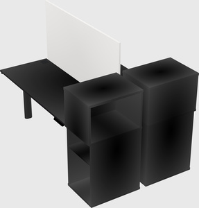 Shared electric desk + cabinet
