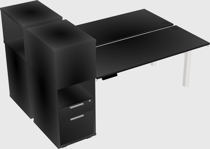 Shared electric desk + cabinet