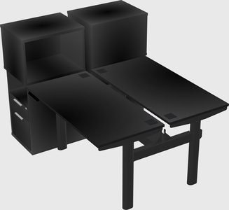 Shared electric desk + cabinet