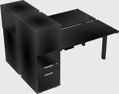 Shared electric desk + cabinet
