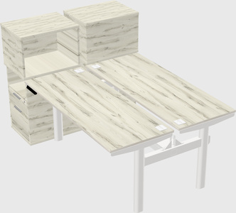 Shared electric desk + cabinet