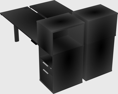 Shared electric desk + cabinet