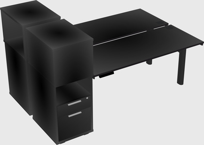 Shared electric desk + cabinet