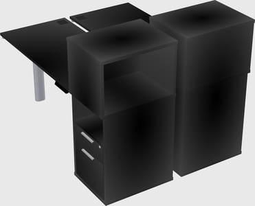 Shared electric desk + cabinet