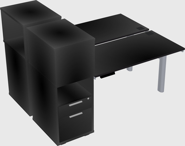 Shared electric desk + cabinet