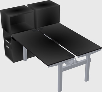 Shared electric desk + cabinet