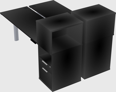 Shared electric desk + cabinet