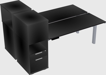 Shared electric desk + cabinet