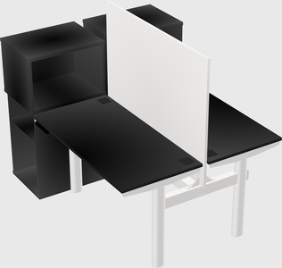 Shared electric desk + cabinet