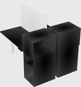 Shared electric desk + cabinet