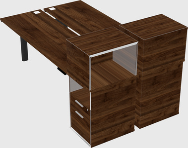 Shared electric desk + cabinet