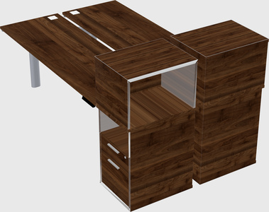 Shared electric desk + cabinet