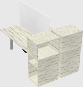 Shared electric desk + cabinet