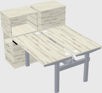 Shared electric desk + cabinet