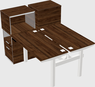 Shared electric desk + cabinet