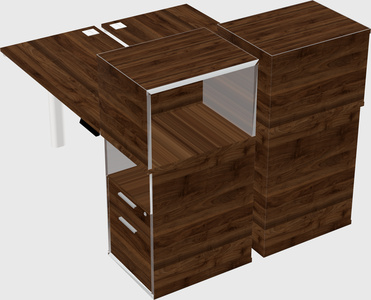 Shared electric desk + cabinet