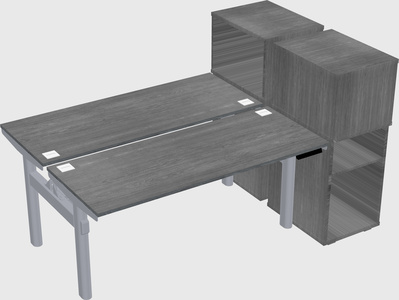 Shared electric desk + cabinet