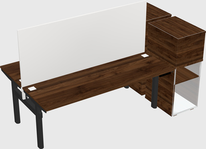 Shared electric desk + cabinet