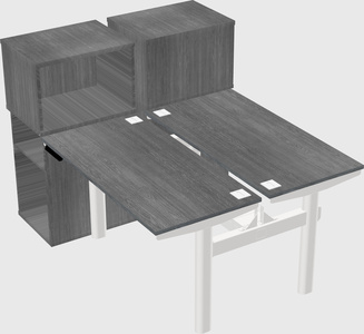 Shared electric desk + cabinet