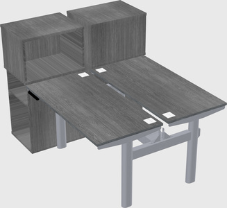 Shared electric desk + cabinet