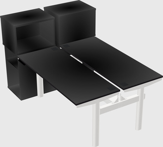 Shared electric desk + cabinet