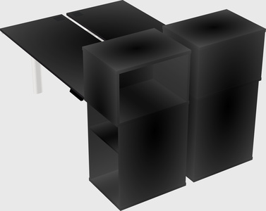 Shared electric desk + cabinet
