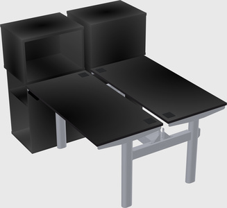 Shared electric desk + cabinet