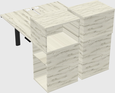 Shared electric desk + cabinet