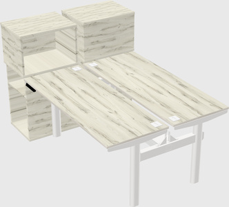 Shared electric desk + cabinet