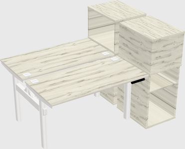 Shared electric desk + cabinet