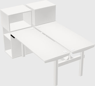 Shared electric desk + cabinet