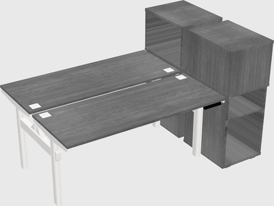 Shared electric desk + cabinet