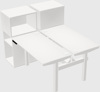 Shared electric desk + cabinet