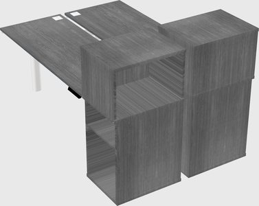 Shared electric desk + cabinet