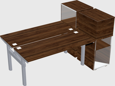 Shared electric desk + cabinet