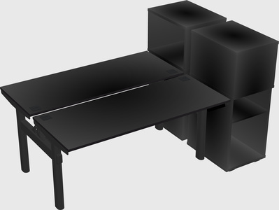 Shared electric desk + cabinet