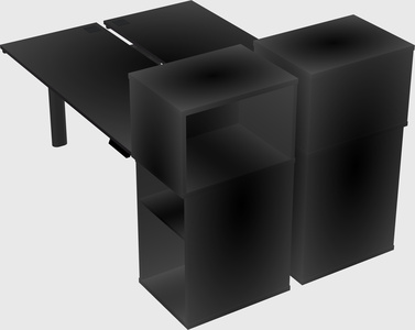 Shared electric desk + cabinet