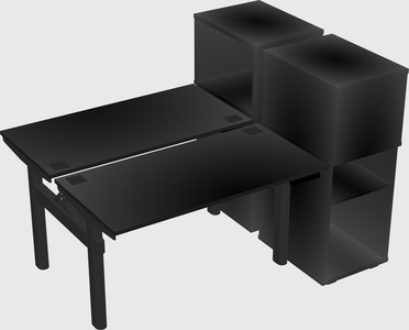 Shared electric desk + cabinet