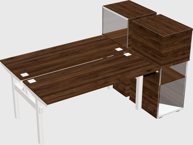 Shared electric desk + cabinet
