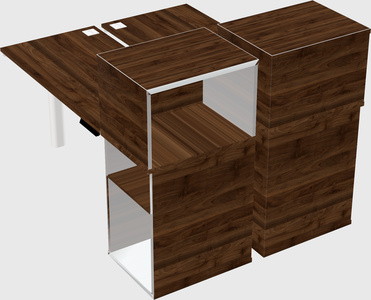 Shared electric desk + cabinet