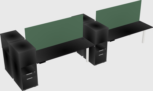 Shared electric desk + cabinet